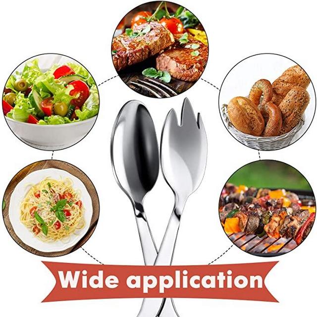 2 Pieces Stainless Steel Salad Scissor Tongs Buffet Cooking Tongs Barbecue Tongs Cake Frying Cooking Party Catering Thickening Tongs Food Serving with Scissor Style Handles for Catering Kitchen Party