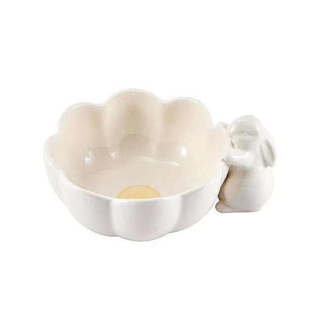 Bico White Easter Bunny Ceramic Candy Bowl, Handcrafted, Microwave & Dishwasher Safe, for holding Sauce, Jam, Treats