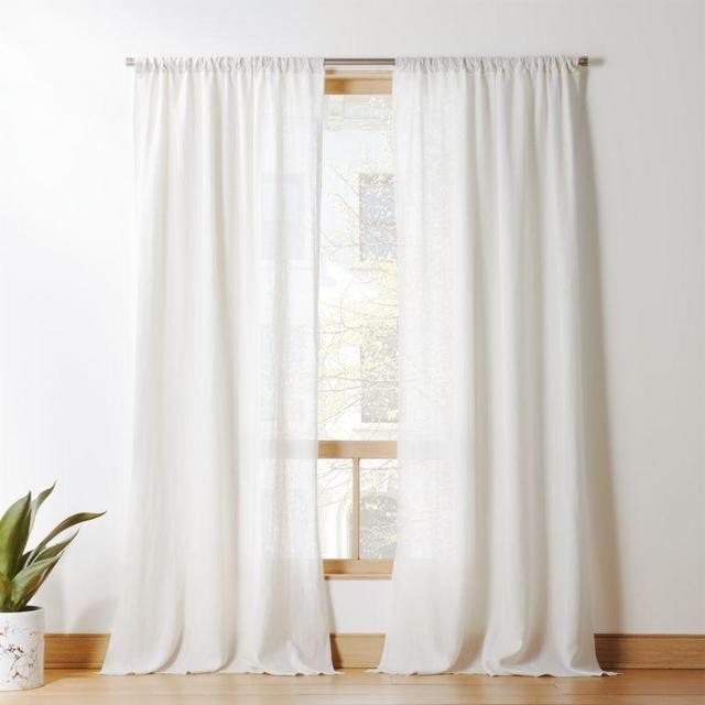 Silver Grey Linen Curtain Panel