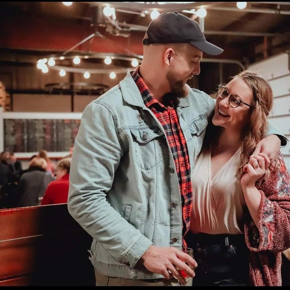 Some of our engagement pics taken by my long time friend Brandi Bohlman at Roots Revival in Sheboygan this was taken at 3 Sheeps Brewing Company one of our favorite places in Sheboygan WI.