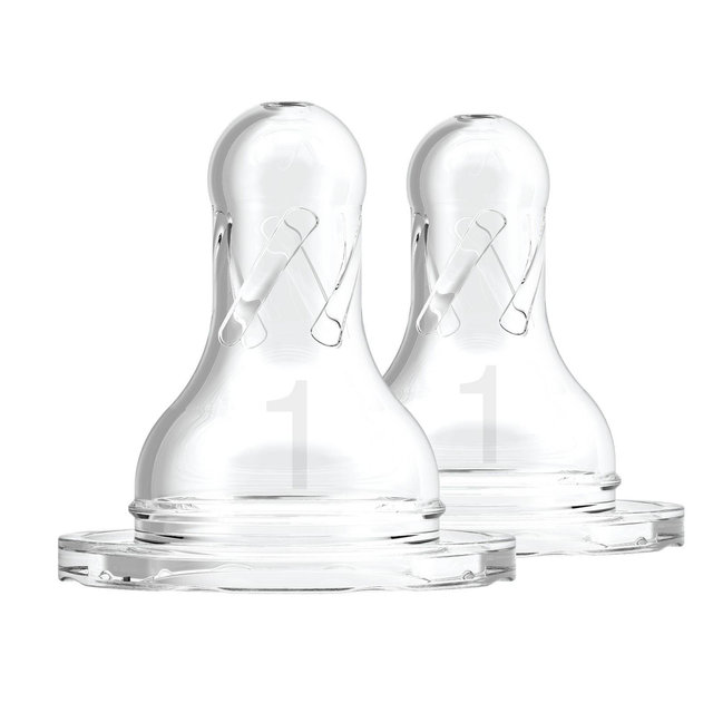 Dr. Brown's Narrow Baby Bottle Nipples - Level 1 - Slow Flow - 2pk