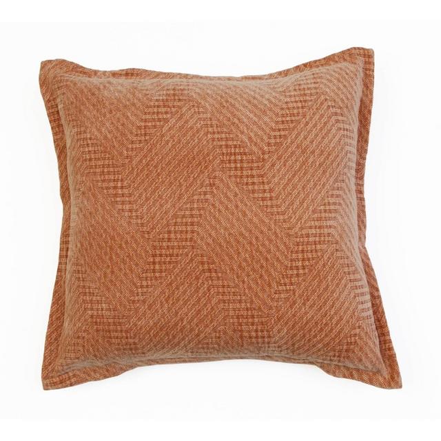 18"x18" Rhea Woven Cotton Pillow Terra Cotta - Décor Therapy