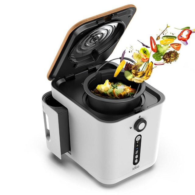 iDOO Electric Composter for Kitchen with Carbon Filter, Adjustable Time Settings, Indoor Compost Bin, Food Cycler Waste Composter Kitchen Counter