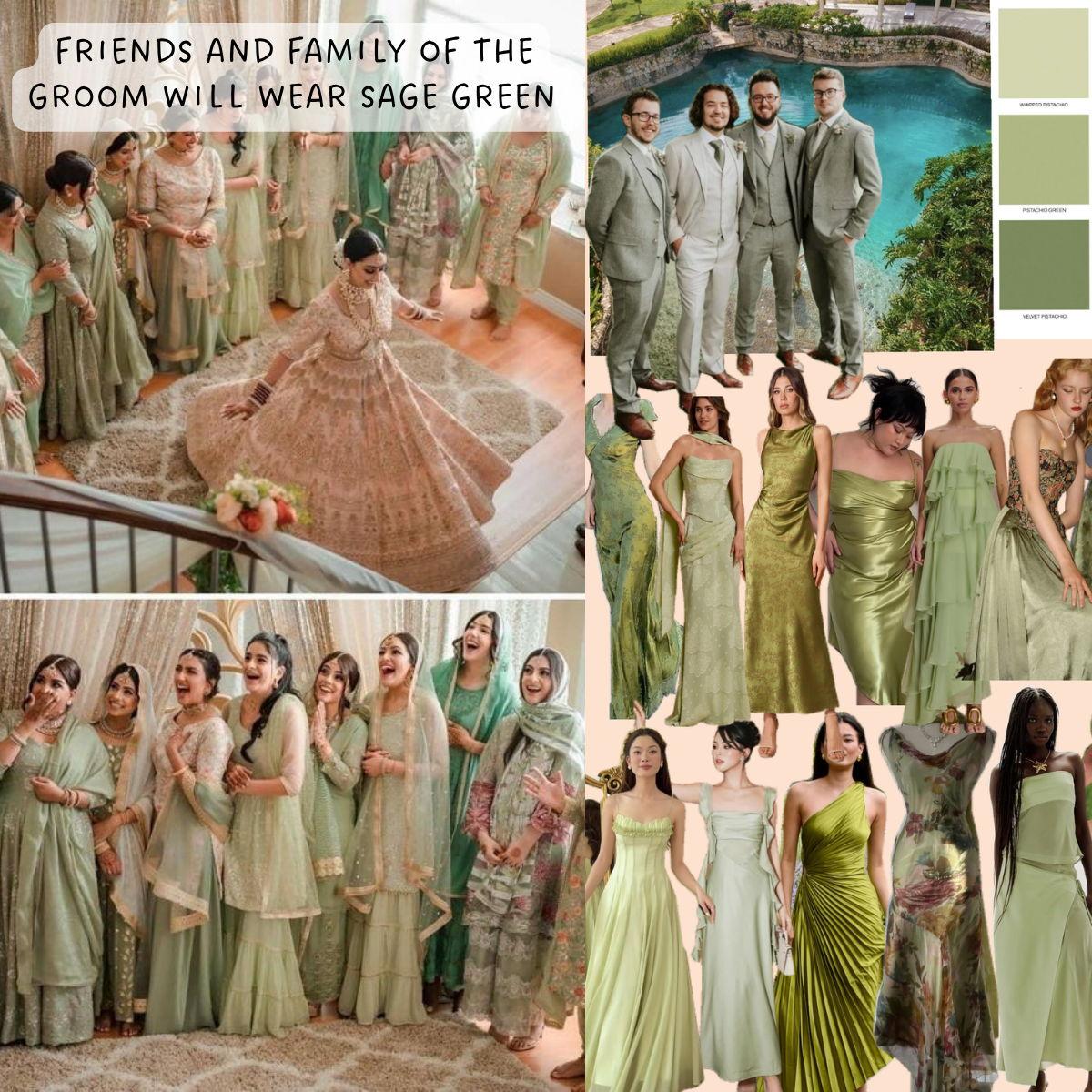 WEDDING day: Men can wear formal attire with sage green accessories. Women are invited to wear modest formal wear in sage green. Please cover shoulders and knees as the ceremony’s is cross legged.