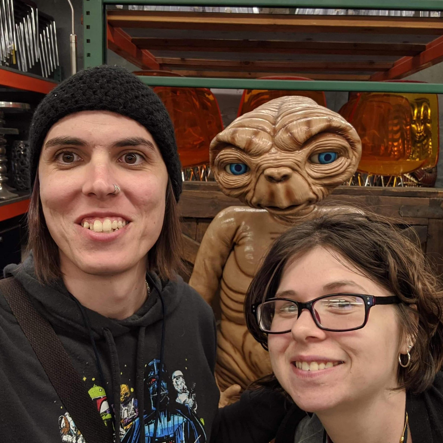 Meeting ET at the prop department in Universal Studios, LA.
