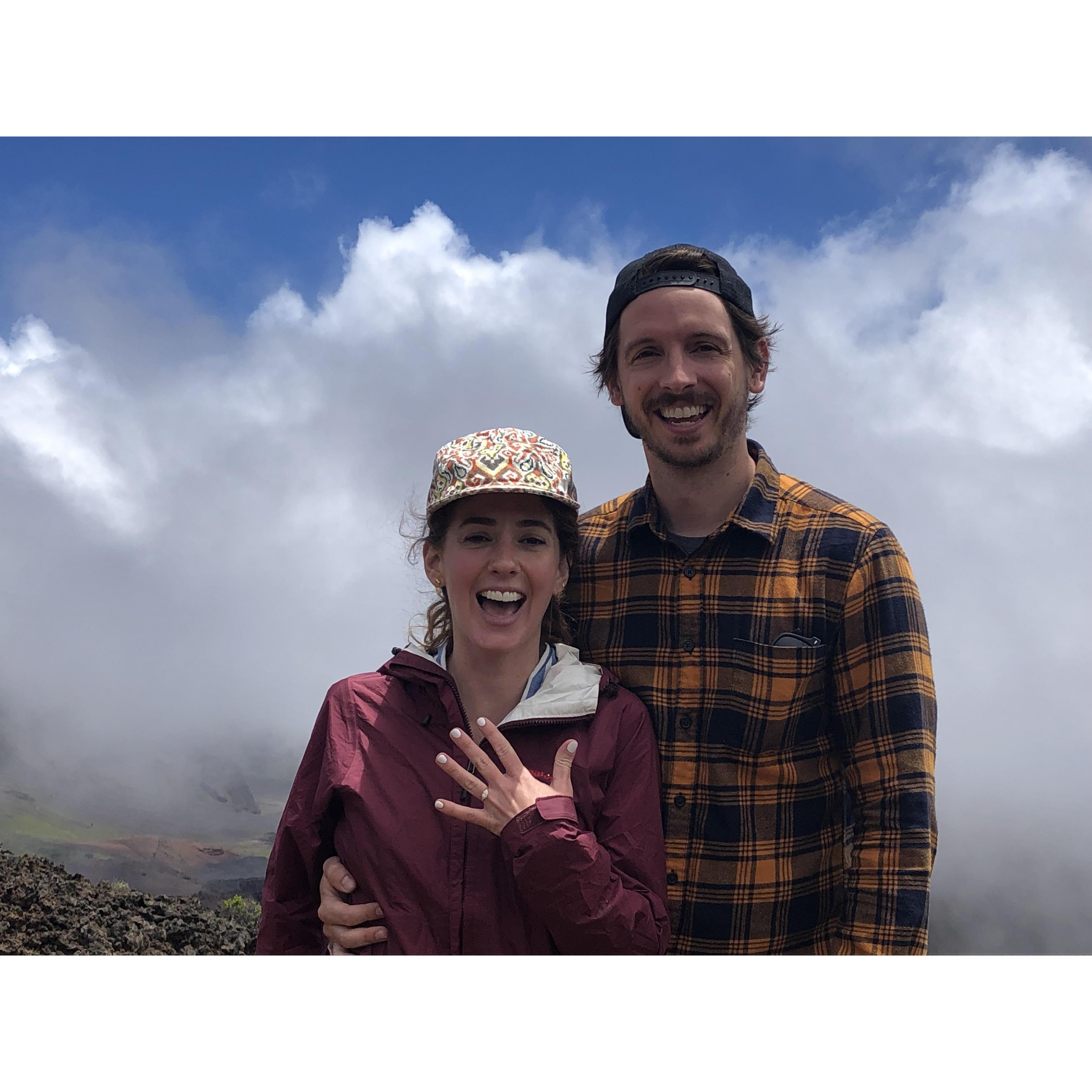 A fellow hiker took our picture right after the proposal.