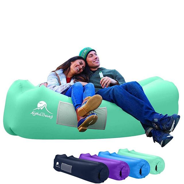 AlphaBeing Inflatable Lounger - Best Air Lounger for Travelling, Camping, Hiking - Ideal Inflatable Couch for Pool and Beach Parties - Perfect Air Chair for Picnics or Festivals