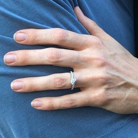 My beautiful ring! Chris picked it out himself and completely took me by surprise. The 2 diamonds in the center mean 'Best Friend' 'True Love'