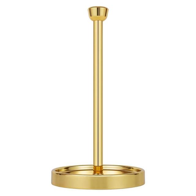 Ivilon Countertop Paper Towel Holder - Modern Tapered End Cap Design - Color Gold Polished