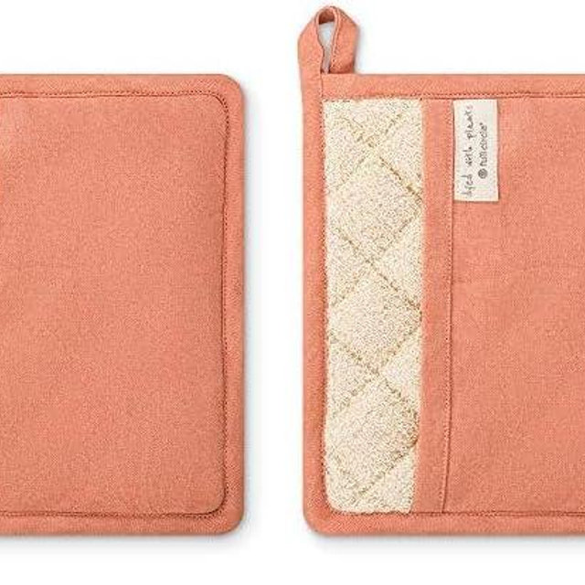 Full Circle Kind Collection Plant-Dyed Organic Cotton, Pot Holder, Pomegranate (Pack of 2)