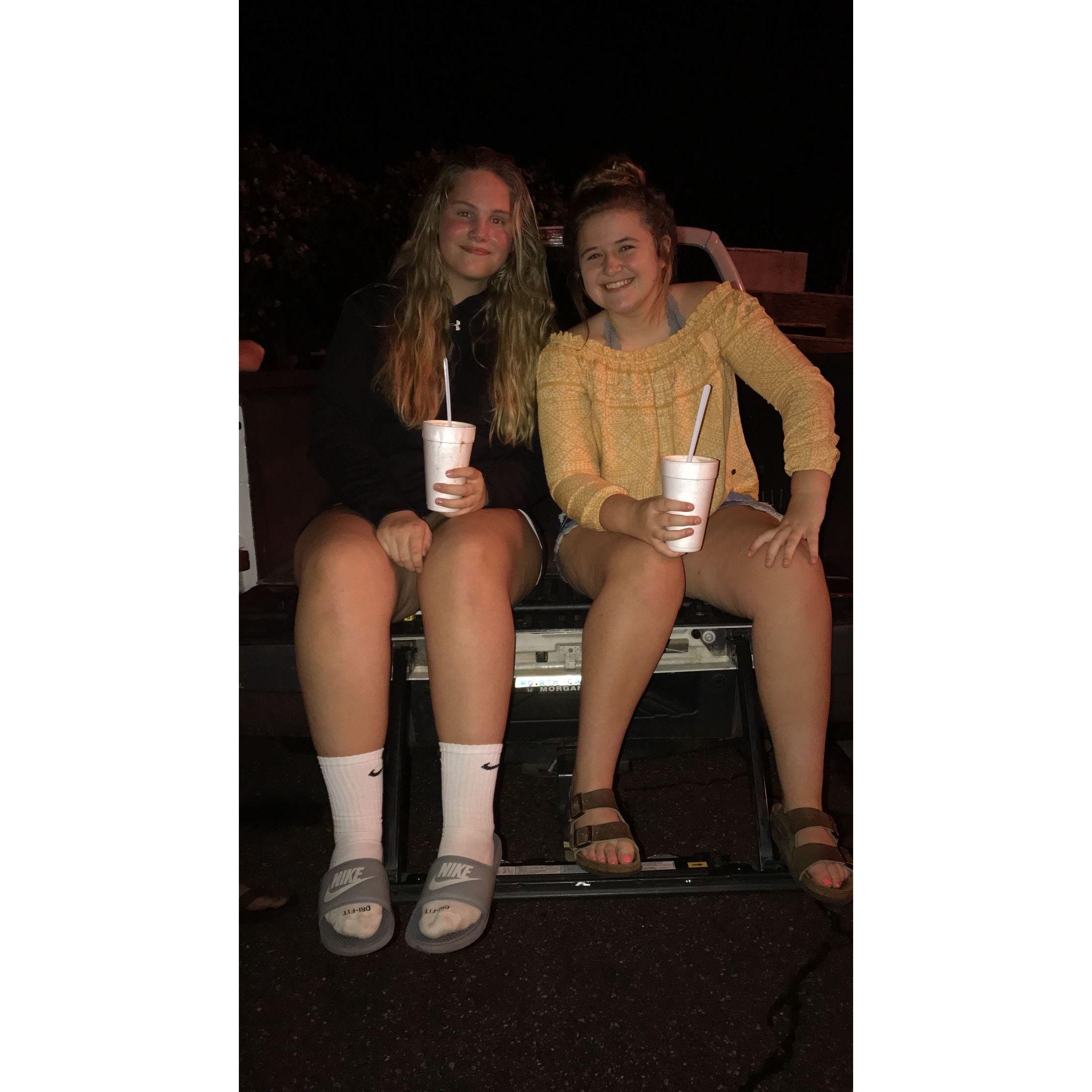 me and karlee as kids at the local vestival