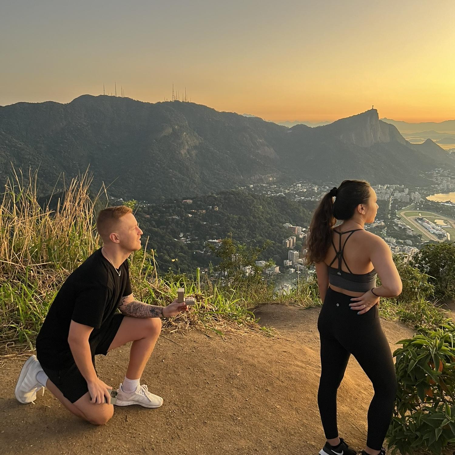 The Proposal on top of a Mountain in Rio de Janeiro, Brazil at 5am.