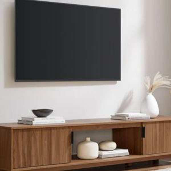 Arundo Mid-Century Modern Scandinavian 2-Door Reeded TV Stand