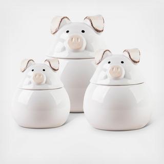3-Piece Pigs Canister Set