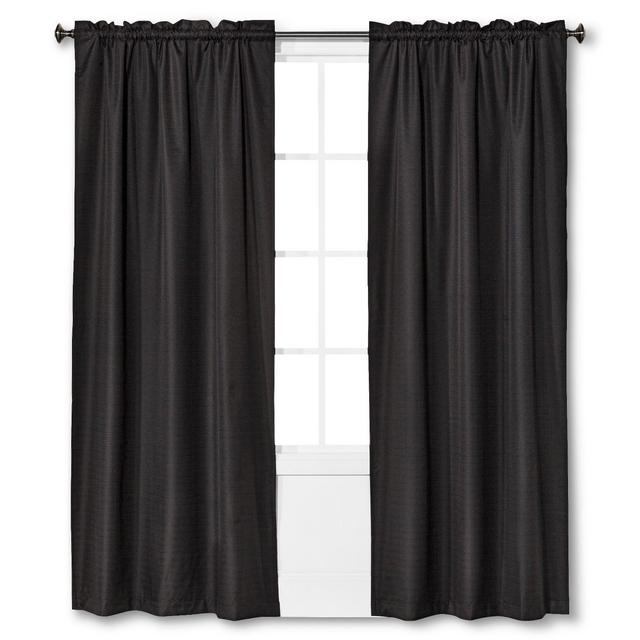 42" X 63" Braxton Thermaback Blackout Window Curtain Panel Black - Eclipse
