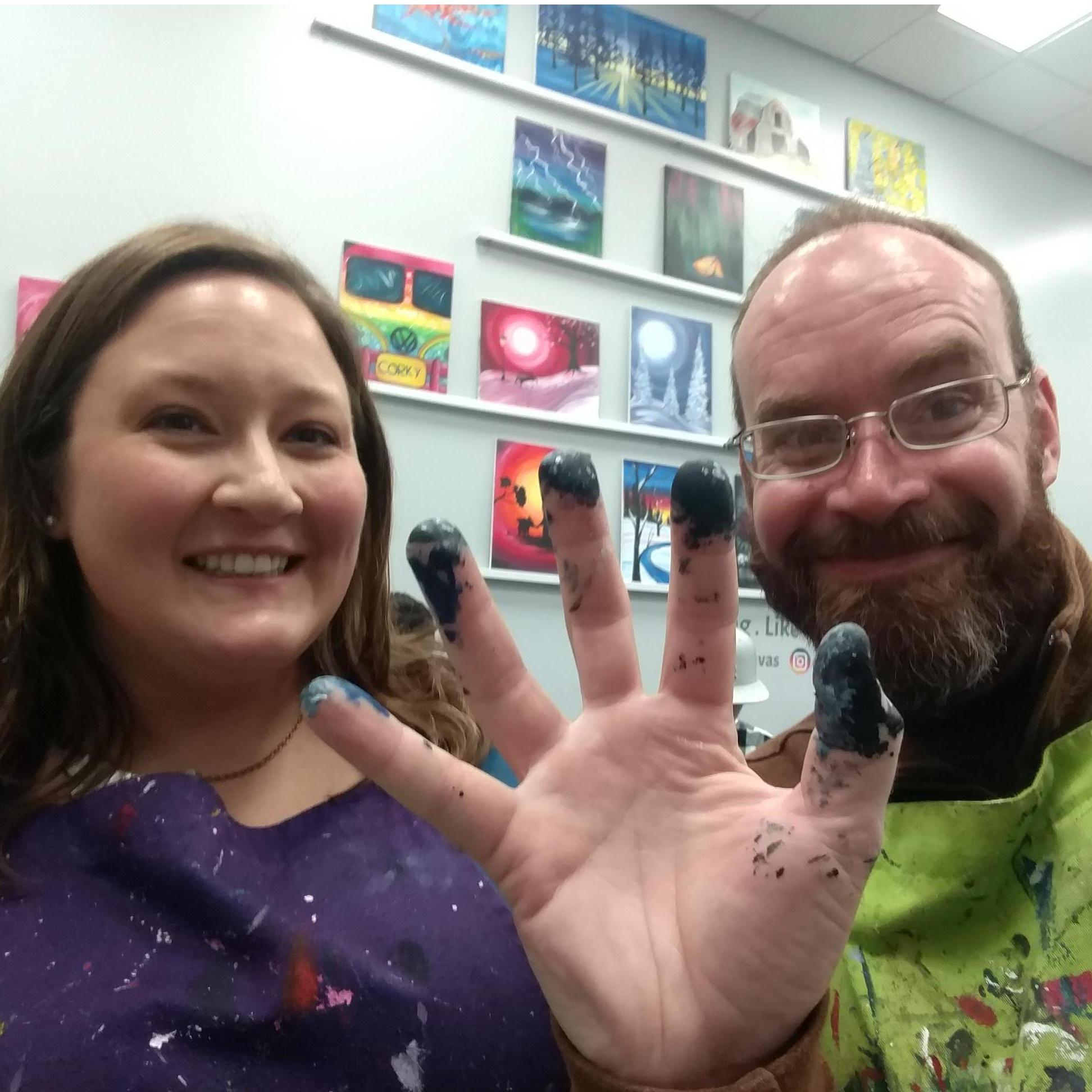 Painting at the Corky Canvas