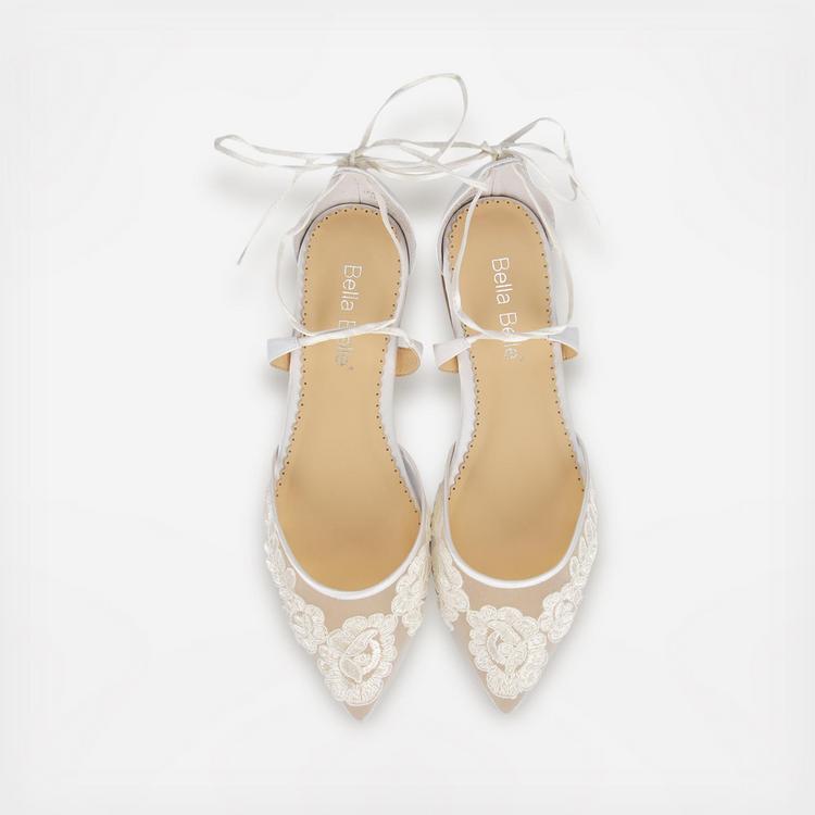 Bella Belle Shoes, Alicia Lace Wedding Ballet Flats - Zola