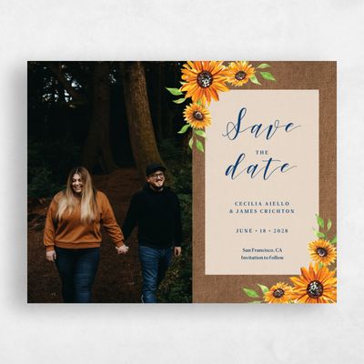 Brown Fall Wedding Save the Date - Sunnyridge Portrait
