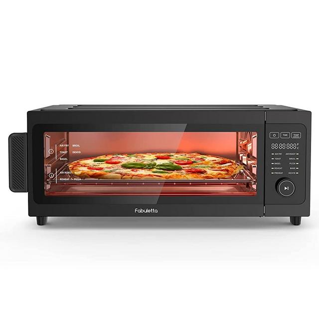 Air Fryer Toaster Oven Combo - Fabuletta 10-in-1 Countertop Convection Oven 1800W, Flip Up & Away Capability for Storage Space, Oil-Less Air Fryer Oven Fit 12" Pizza, 9 Slices Toast, 5 Accessories