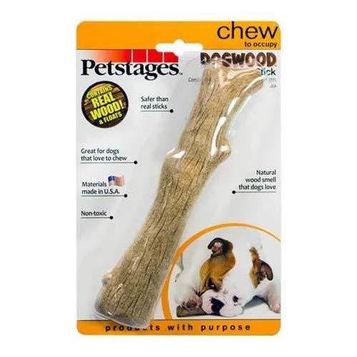 Petstages Dogwood Wooden Dog Chew Toy – Safe, Natural & Healthy Chewable Sticks - Tough Real Wood Chewing Stick for Dogs