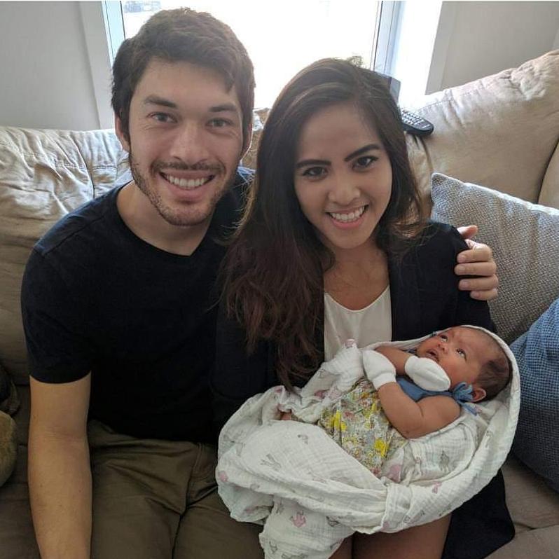 In Jersey City, meeting our niece, Makena for the first time - Aug 2016
