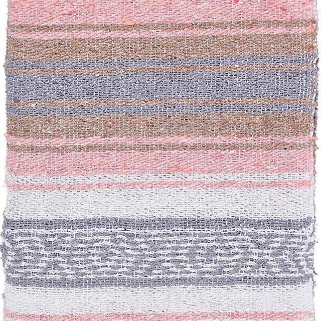 El Paso Designs Mexican Yoga Blanket Colorful 51in x 74in Studio Mexican Falsa Blanket Ideal for Yoga, Camping, Picnic, Beach Blanket, Bedding, Home Decor Soft Woven (Champagne)