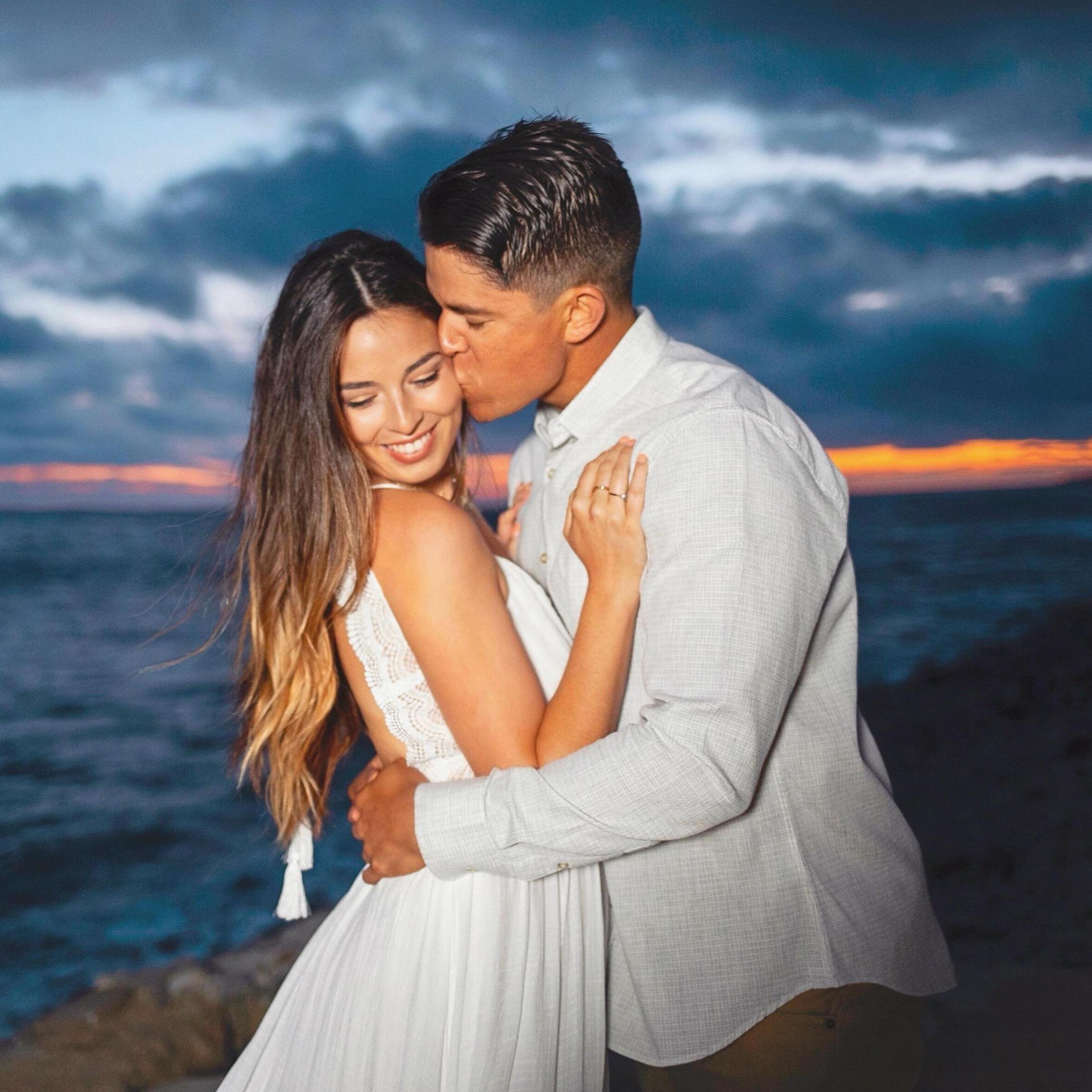 Engagement Photos at Palms in San Pedro, Ricky's favorite surf spot.