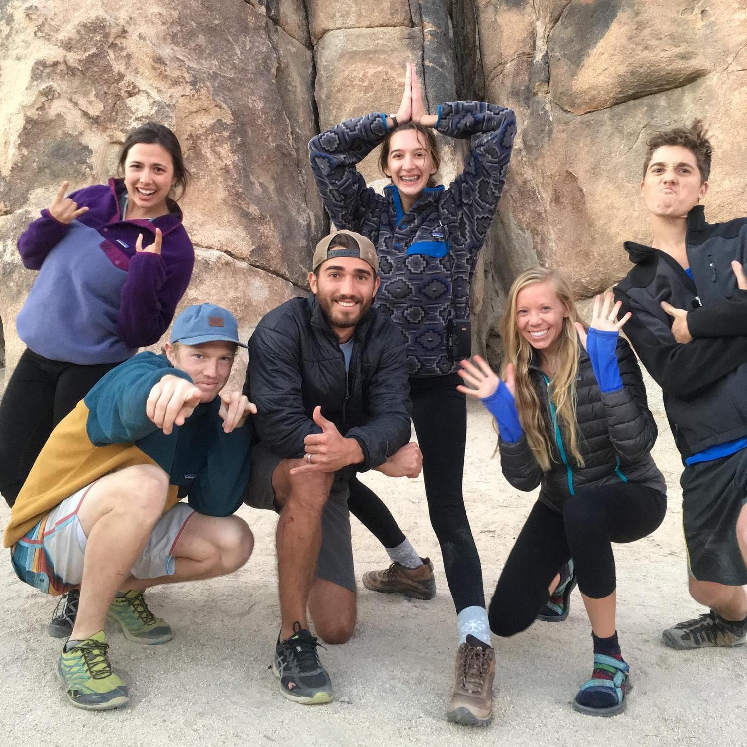 Our friends John, Jill, Jenelle, and Tyler in Joshua Tree.  A million shout outs to Jon for his belaying skills and generous spirit to share his gear.