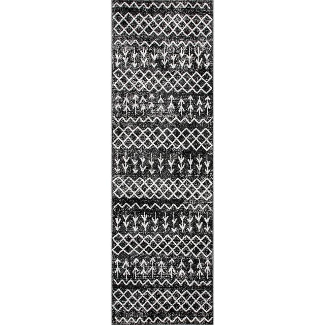 nuLOOM Malia Machine Washable Moroccan Kitchen Runner Rug - Hallway, Entryway, 2' 6" x 8', Gray