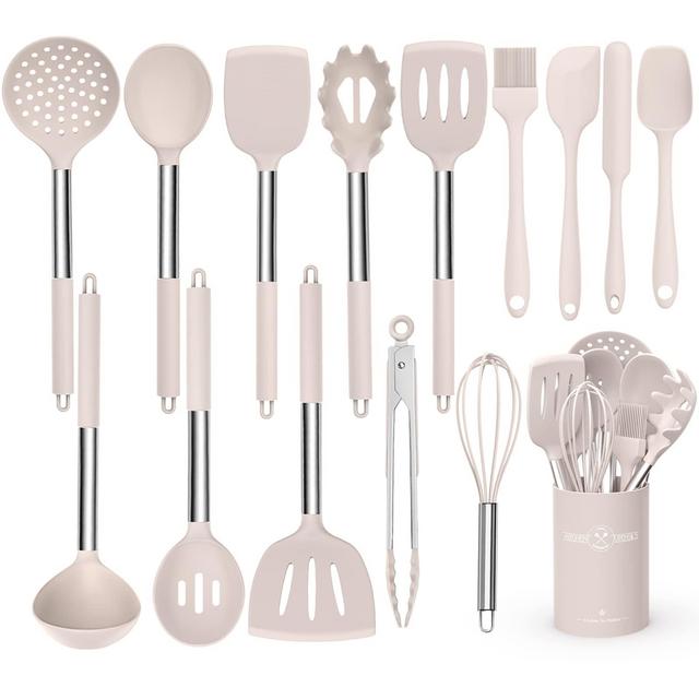 Stainless Steel Kitchen Cooking Utensil Set, Umite Chef 15 pcs Cooking Utensils - Nonstick Kitchen Utensils Cookware Set Spatula Set -Kitchen Gadgets Utensils Set, Kitchen Tools Gift