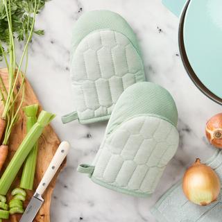 Honeycomb Chambray Mini Oven Mitt, Set of 2