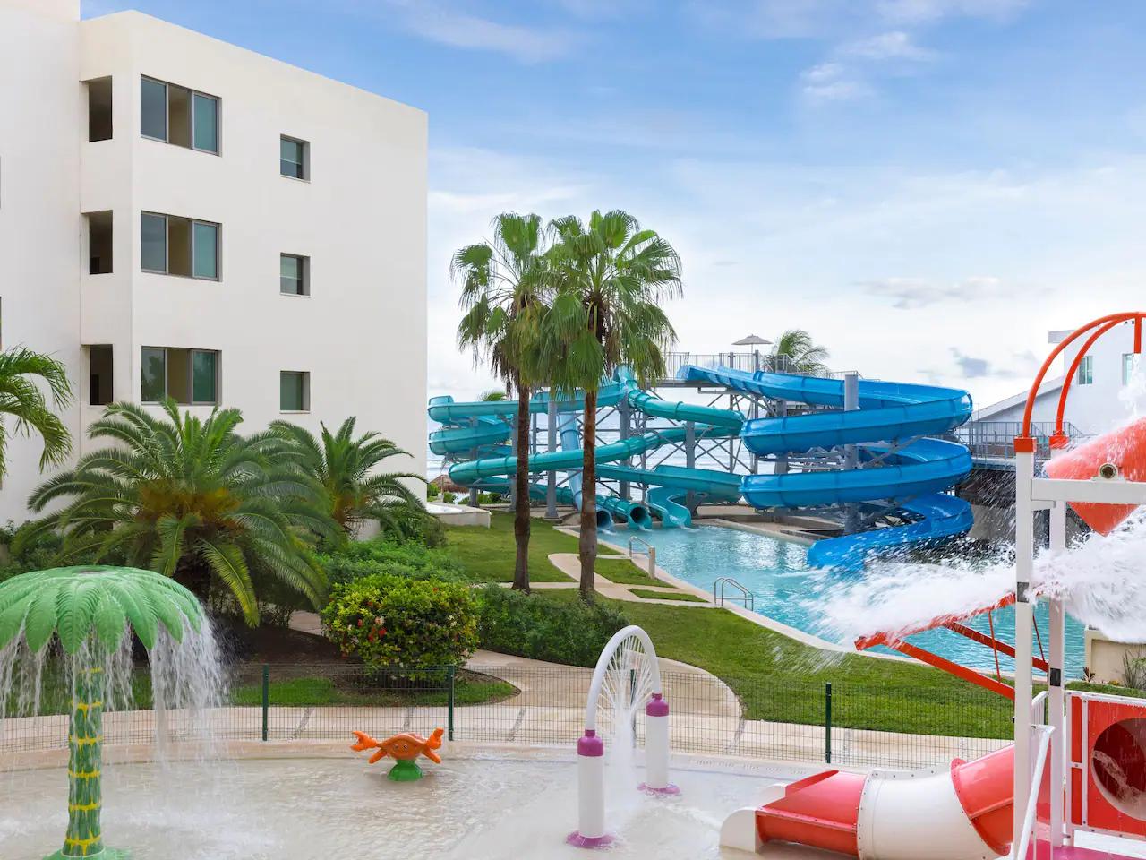 Oceanfront water park featuring multiple slides for all ages. KidZ Club with kiddie pool and daily supervised activities for children is included. Babysitting is also available for a fee