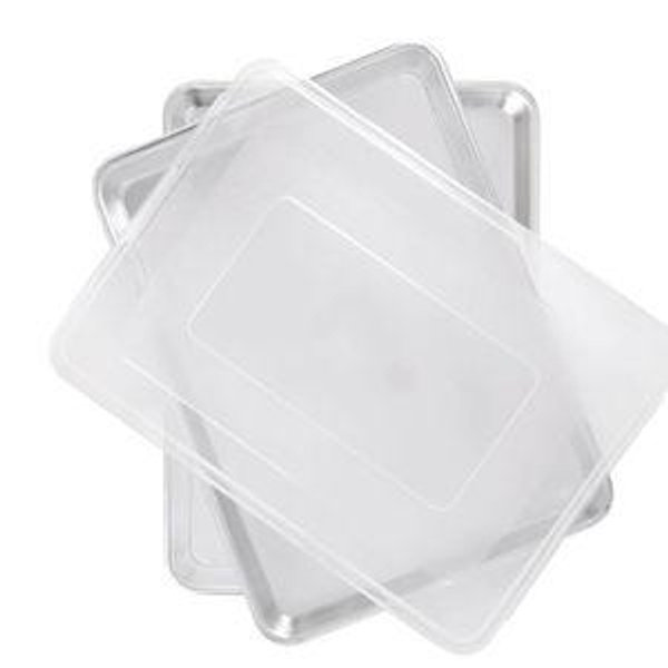 Nordic Ware Naturals Half Sheet Set - USA Made Aluminum Commercial Quality Sheet Pan for Baking or Roasting, Encapsulated Galvanized Steel Rim Prevents Warping, 2pk Half + Lid