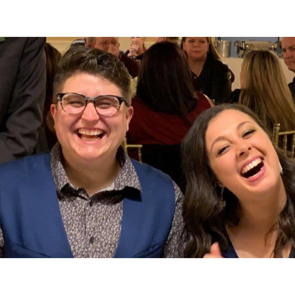 Dancing and laughing at Dana & Janice's wedding.