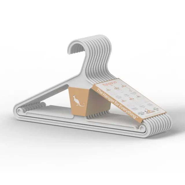 Kangaroo Hangers 10pk Original Clothes Hangers White