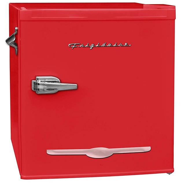 FRIGIDAIRE EFR176-RED 1.6 cu. ft. Retro Bar Fridge with Side Bottle Opener, Red