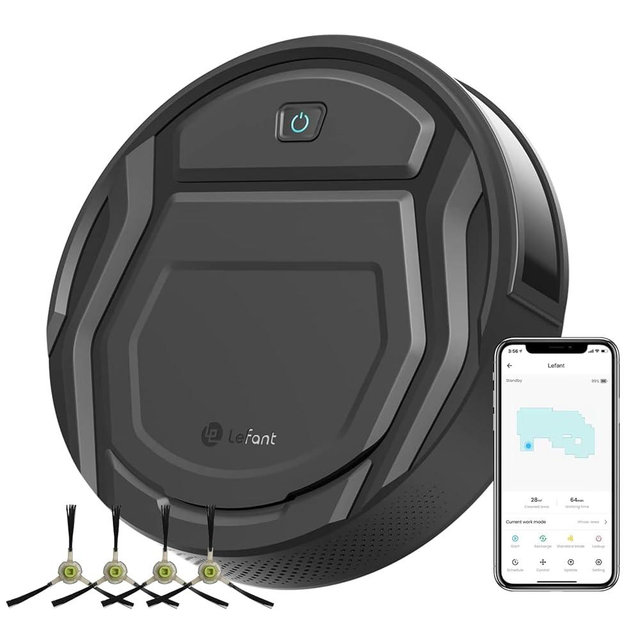 Lefant Robot Vacuum Cleaner Slim Quiet,2200Pa Powerful Suction,120 Mins Runtime,6 Cleaning Modes,Wi-Fi/App/Alexa,Self-Charging Pet Hair Robotic Vacuum Ideal for Hard Floor,Low-Pile Carpet,M210 Pro