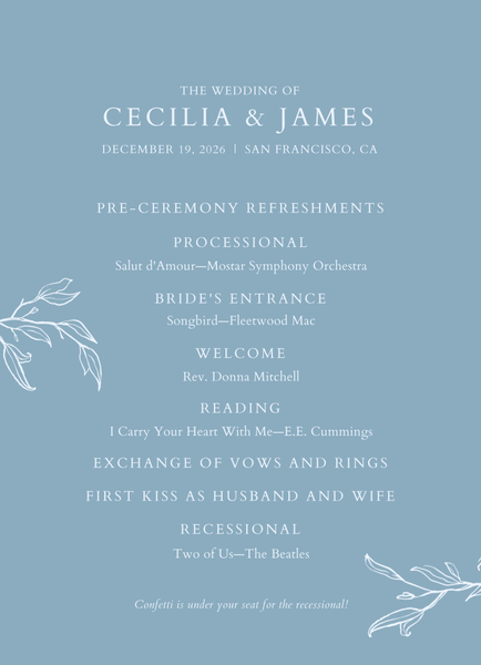 Everhart | Dusty Blue | Zola Wedding Programs