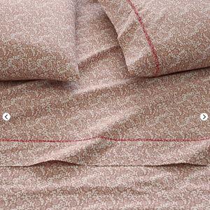 Queen-sized Johanna Organic-Cotton Percale Sheet Set in Rose