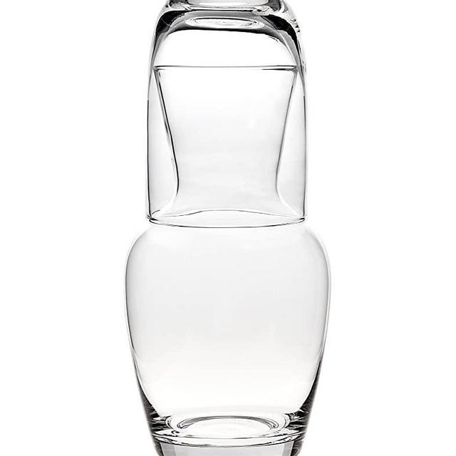 Trinkware Bedside Carafe With Tumbler - Clear Glass - 2 Piece Water Pitcher And Cup Night Set