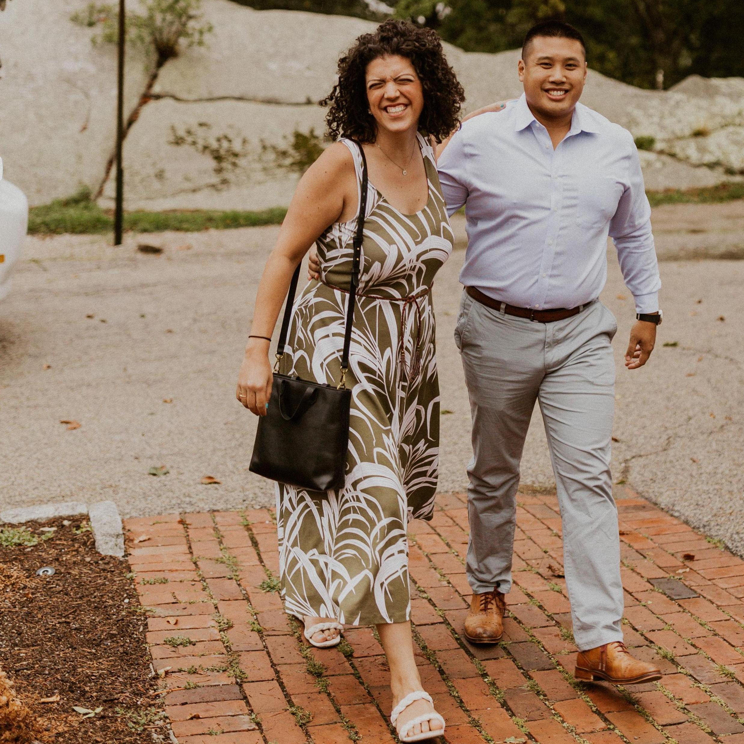 What goes around comes around! All smiles at Ellie's sister's rehearsal dinner in 2022!