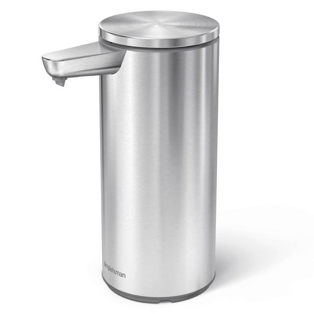 simplehuman 9 oz. Touch-Free Automatic Rechargeable Sensor Liquid Soap Dispenser, Brushed Stainless Steel