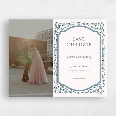 Darkest Teal, Blue Wedding Save the Date - Delphi Photo