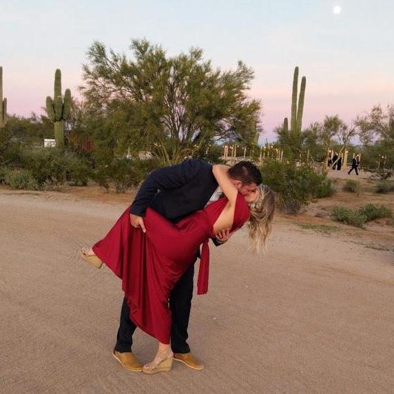 Practicing our first kiss