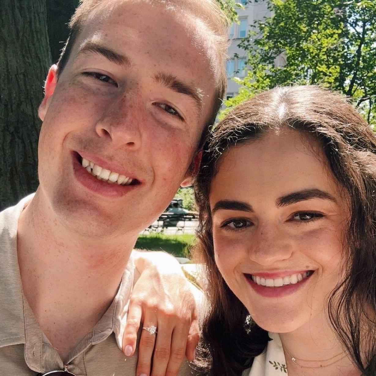 Right after getting engaged in Madison Square Park.