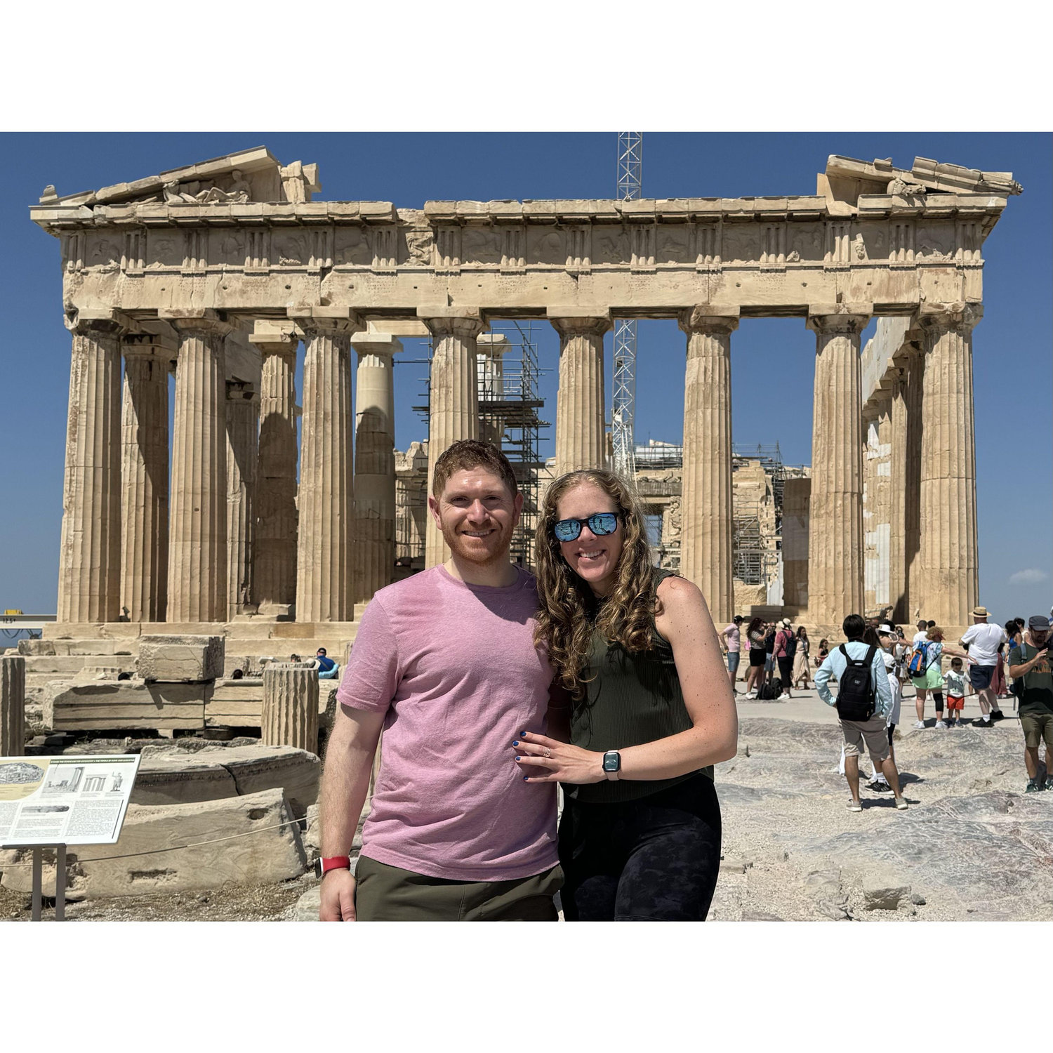 At the Parthenon during our trip to Greece in 2024.