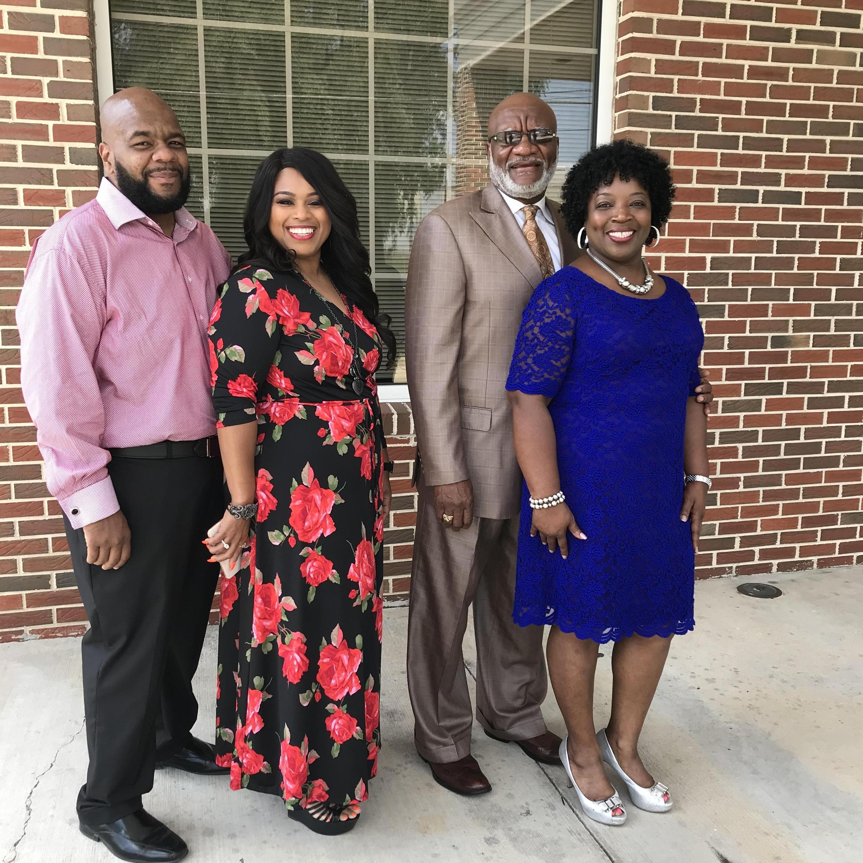 Church flow. Tracey and his wife Katricia.