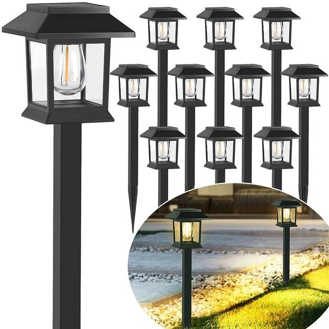 Solar Lights for Outside,10 Pack Waterproof Solar Garden Lights, Auto On/Off Solar Pathway Lights for Your Garden, Landscape, Path, Yard, Patio, Driveway,Walkway Decor