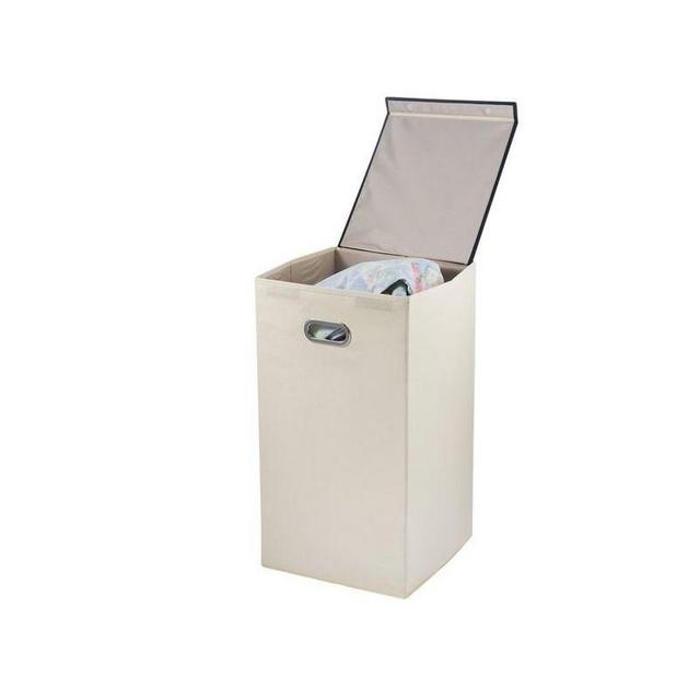 Collapsible Laundry Hamper, Folding Laundry Basket in Ivory - Homeitusa