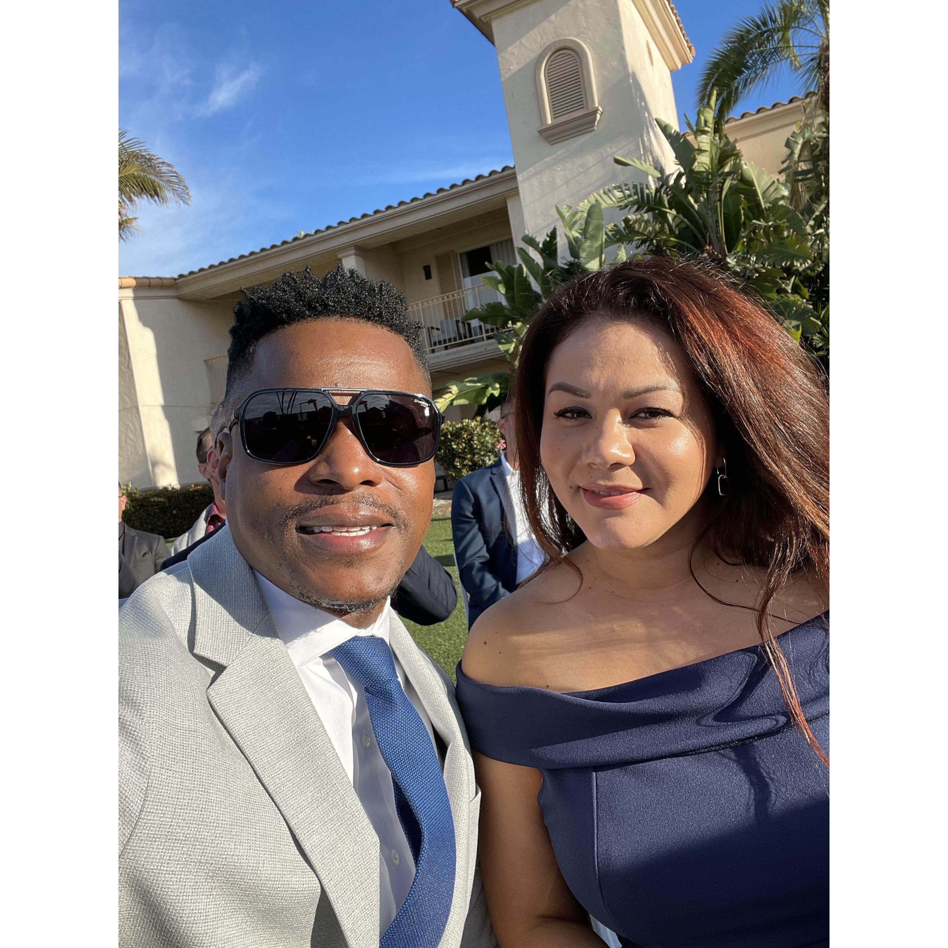 Her sister Raquel's wedding day in San Diego